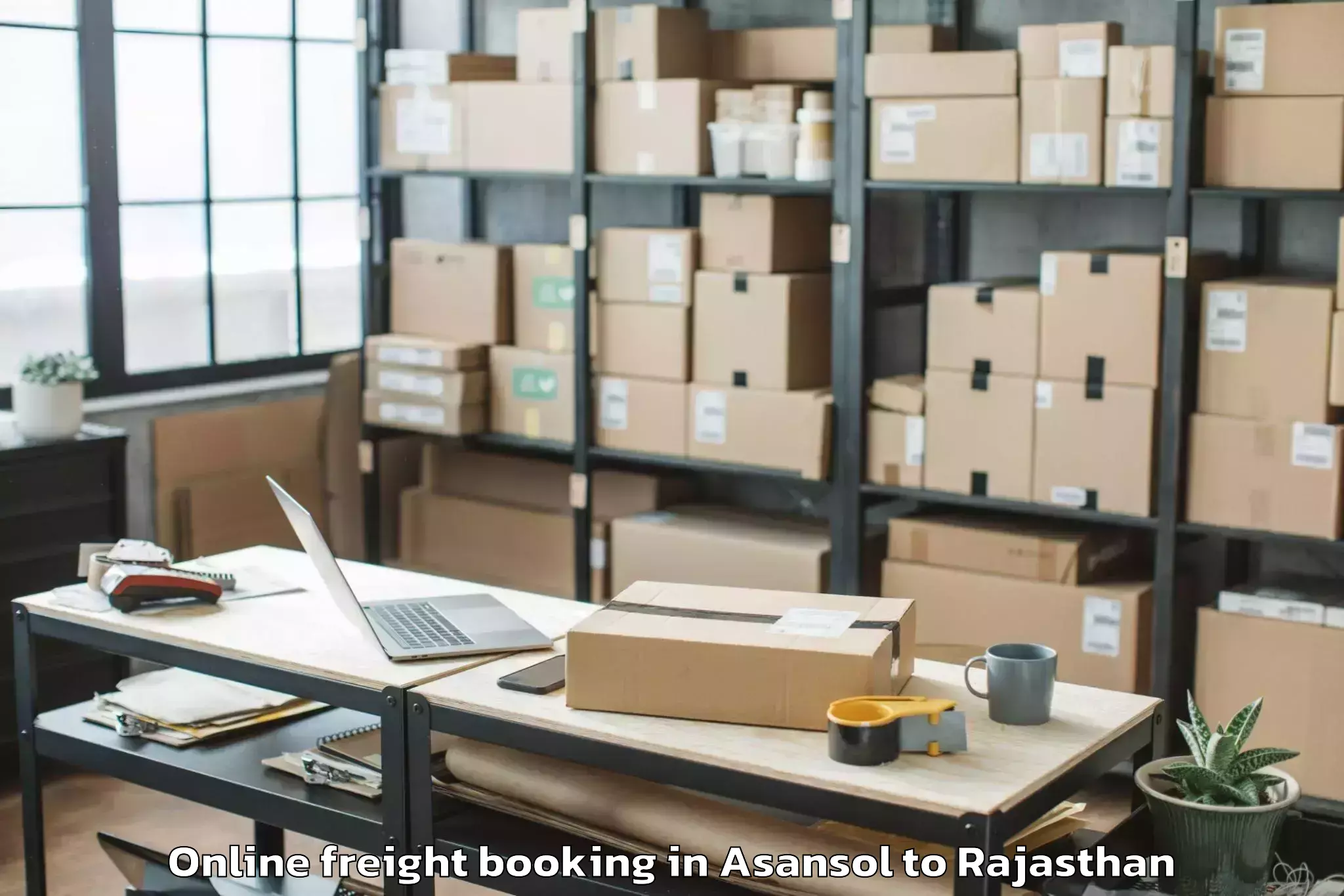 Book Asansol to Takhatgarh Online Freight Booking